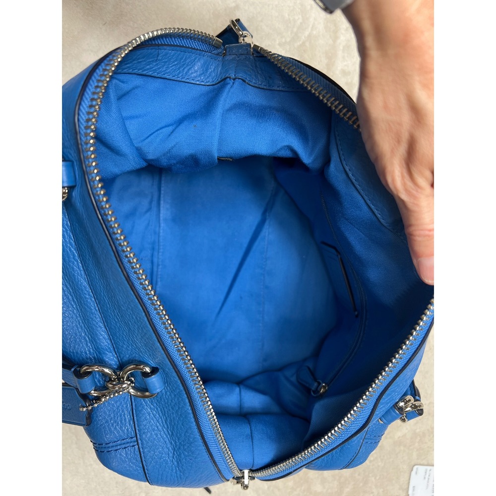 Coach Lenox Satchel & Wallet Set Lapis Blue Pebbled Leather F59325 & F57215 - Picture 8 of 10